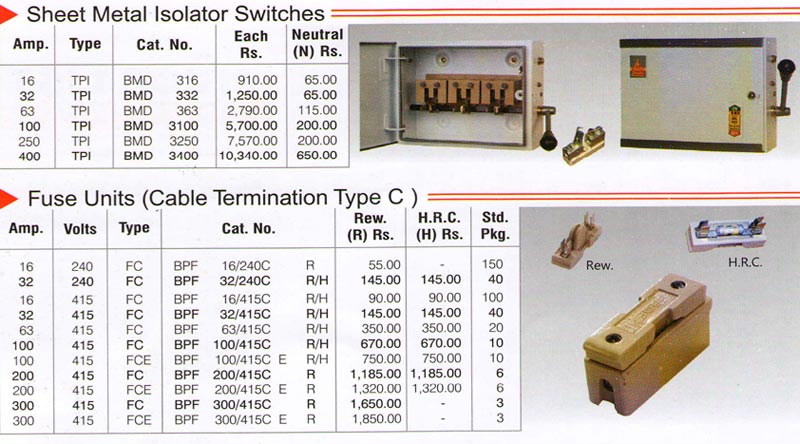 Sheet Metal Isolator Switches