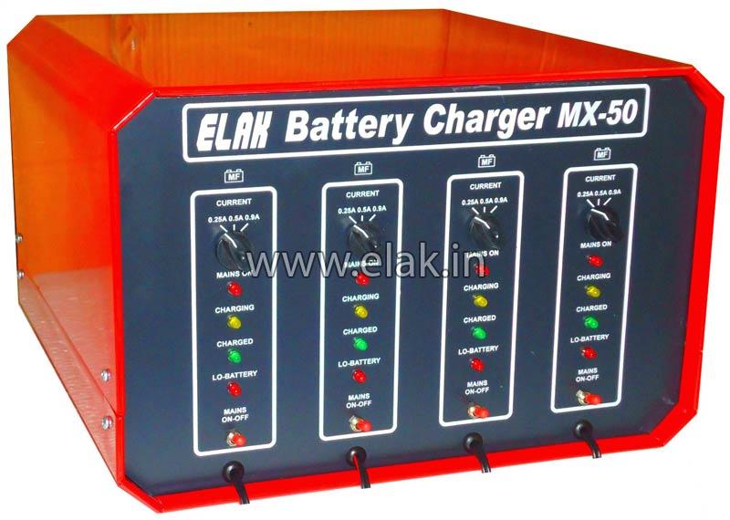 ELAK Automatic 2-Wheeler Battery Charger, Color : RED