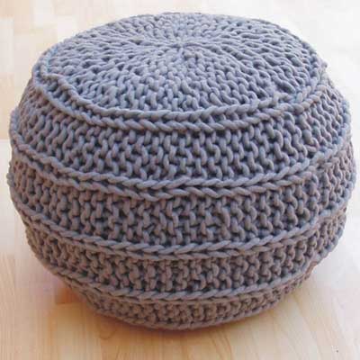 Oval Knitted Poufs, for Home, Hotel, Pattern : Plain