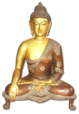 Buddha Brass Statue Buddha Sitting Sakyamuni 3 Legs