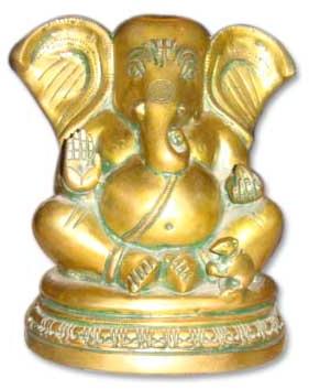 Ganesh Brass Statue (Appu Ganesh W/ Plain Base)