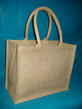 Ractangular Jute Shopping Bags, Style : Handled