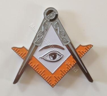 CAR DECAL SQUARE & COMPASS WITH ALL SEEING EYE METAL