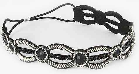 Black Crystal Bead Headband