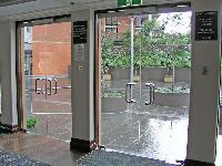 Frameless glass doors