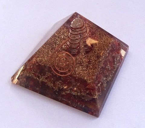 Carnelian Orgone Chakra Pyramid with Crystal Point