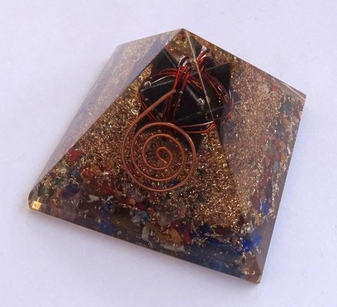 Mix Chakra Stone Orgone Pyramid