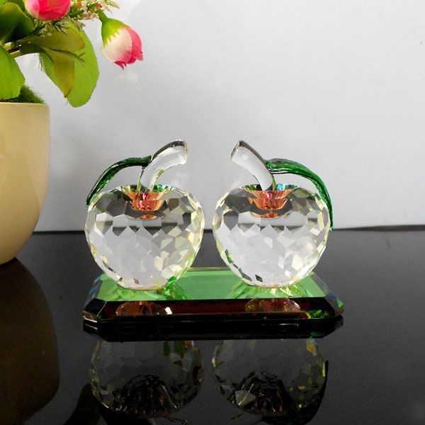 Crystal Glass Apple For Chirstmas Gifts