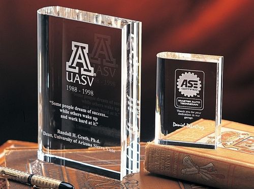 Crystal Glass Book Model Trophy Award