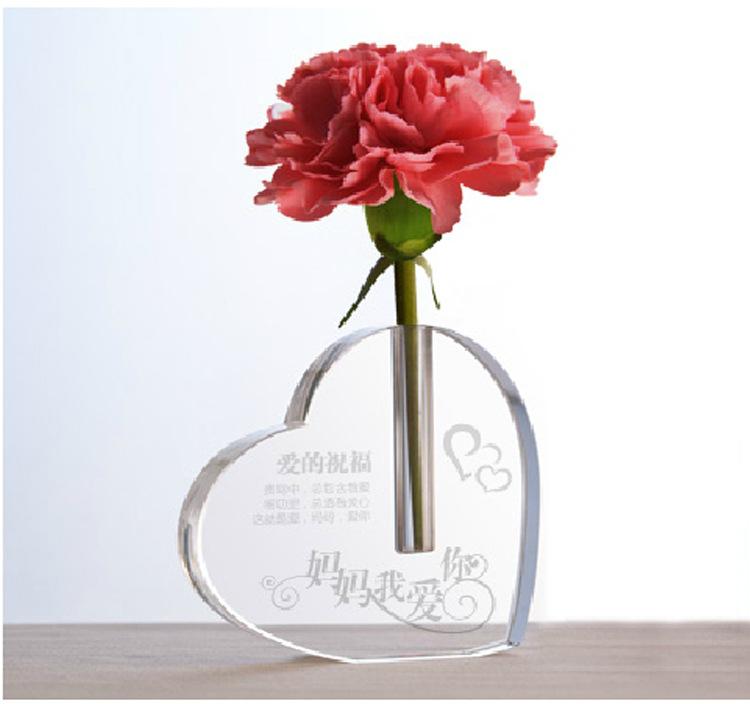 crystal glass flower vase