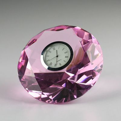 Office Decoration Crystal Glass Table Desk Clock
