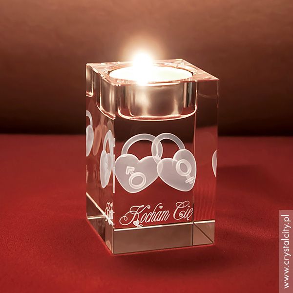 Religious Crystal Glass Candle Holder As Wedding Gift