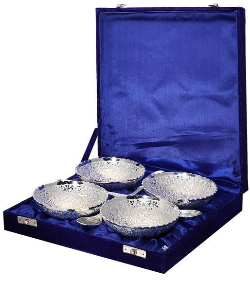 Swan Fashion Jewellery Silver Plated Bowl Set With Spoon