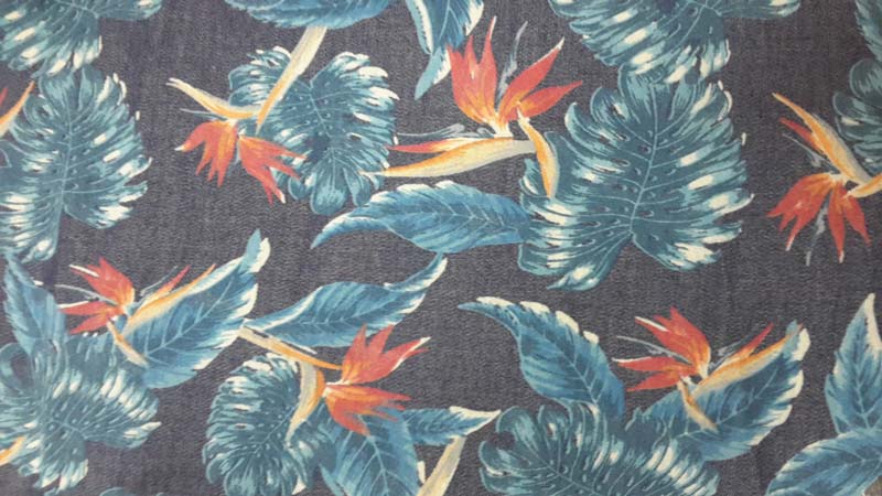 Denim Discharge Printed Fabric, Technics : Attractive Pattern, Color :  Multicolor at Best Price in Mumbai