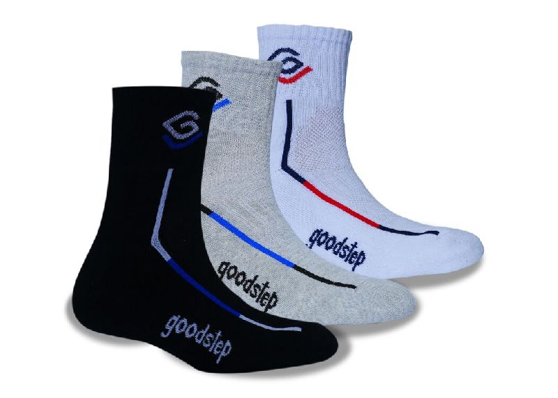 Printed terry sports socks, Size : L, M