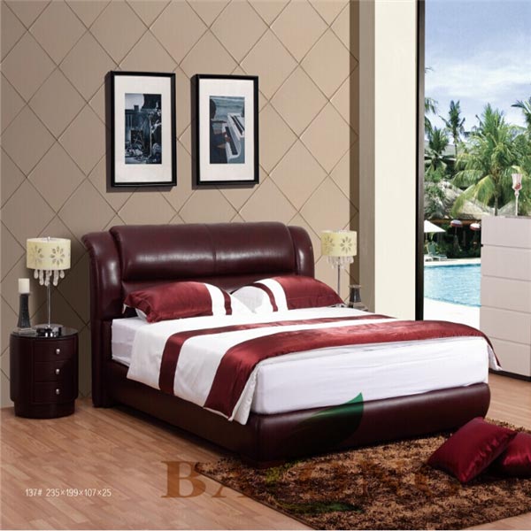Classic Red Leather Bed By Shenzhen, Red Leather Bed
