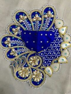 Designer Blue Zari Dress for Laddu Gopal