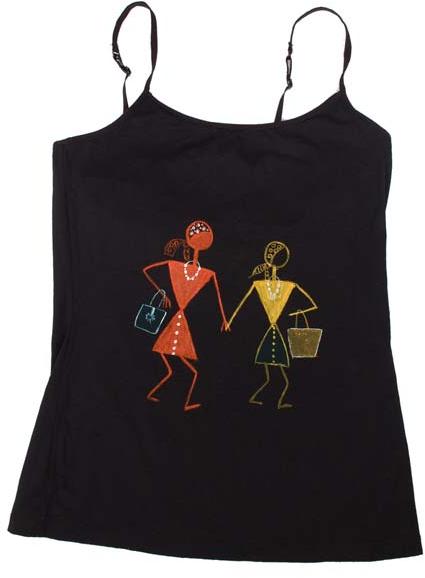 Hand painted gals going shopping tank top