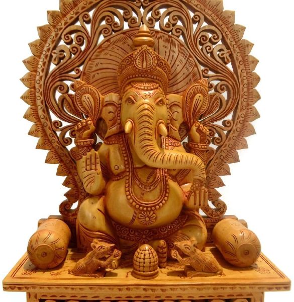 Wooden Ganesh Statue