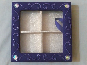 Decorative Christmas Boxes with beaded work on fabric