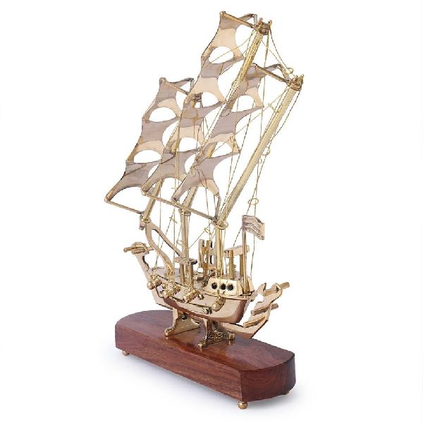 Polished Antique Brass Nautical Ship, for Gifting, Feature : Attractive Designs, Fine Finishing, Rust Proof