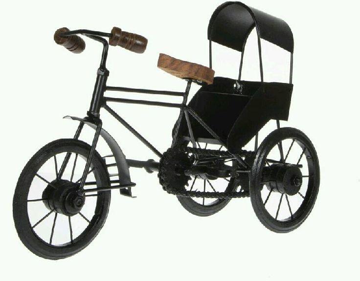 Antique Decorative Black Rickshaw, for Decoration, Packaging Type : Box