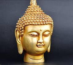 Polished Brass Buddha Head Statue, for decorative, Style : Antique