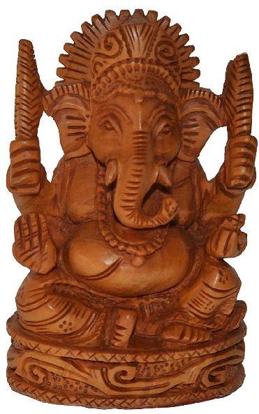 Polished Wooden Ganesh Statue, for decotation, Style : Antique