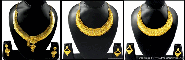 Gold Plated Necklace Earrings sets