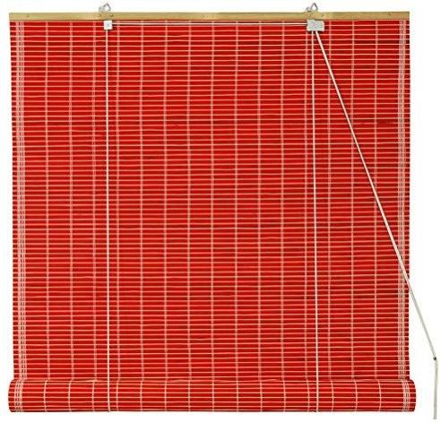 Bamboo Roll Up Blinds - Red
