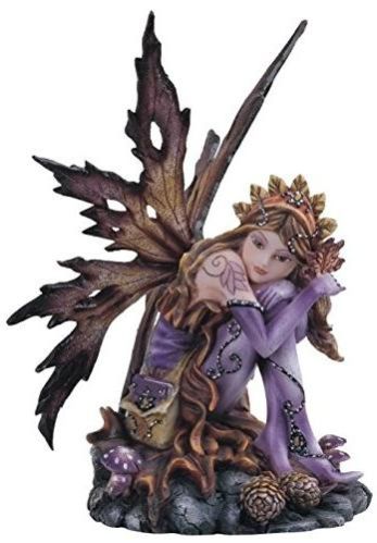 Purple Fairy Sitting Collectible Figurine Decoration Statue