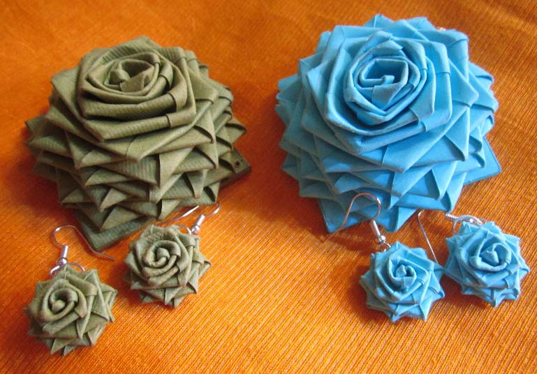 Paper Rose Earrings