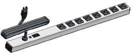HAMMOND 24"8 OUTLET POWER STRIP FOR RACK 15852H8A1