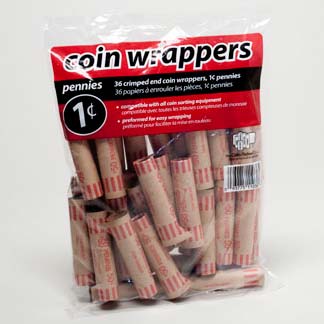 Coin Wrappers - Penny 36 Count Coin Tubes