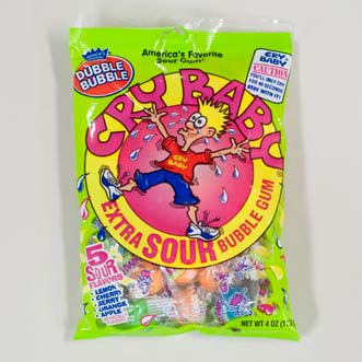 Gumball Cry Baby 4oz Bag 5 Flavors Sour Gumball