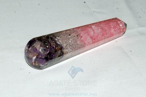 Rose-Crystal-Amethyst Faceted Massage Wands