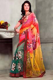 Aesthetic Multicolor Printed Saree