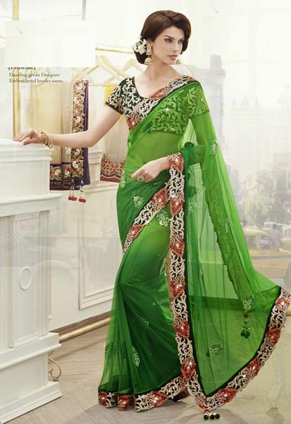 Green Designer Saree