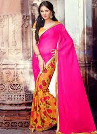 Orange & Pink Designer Saree