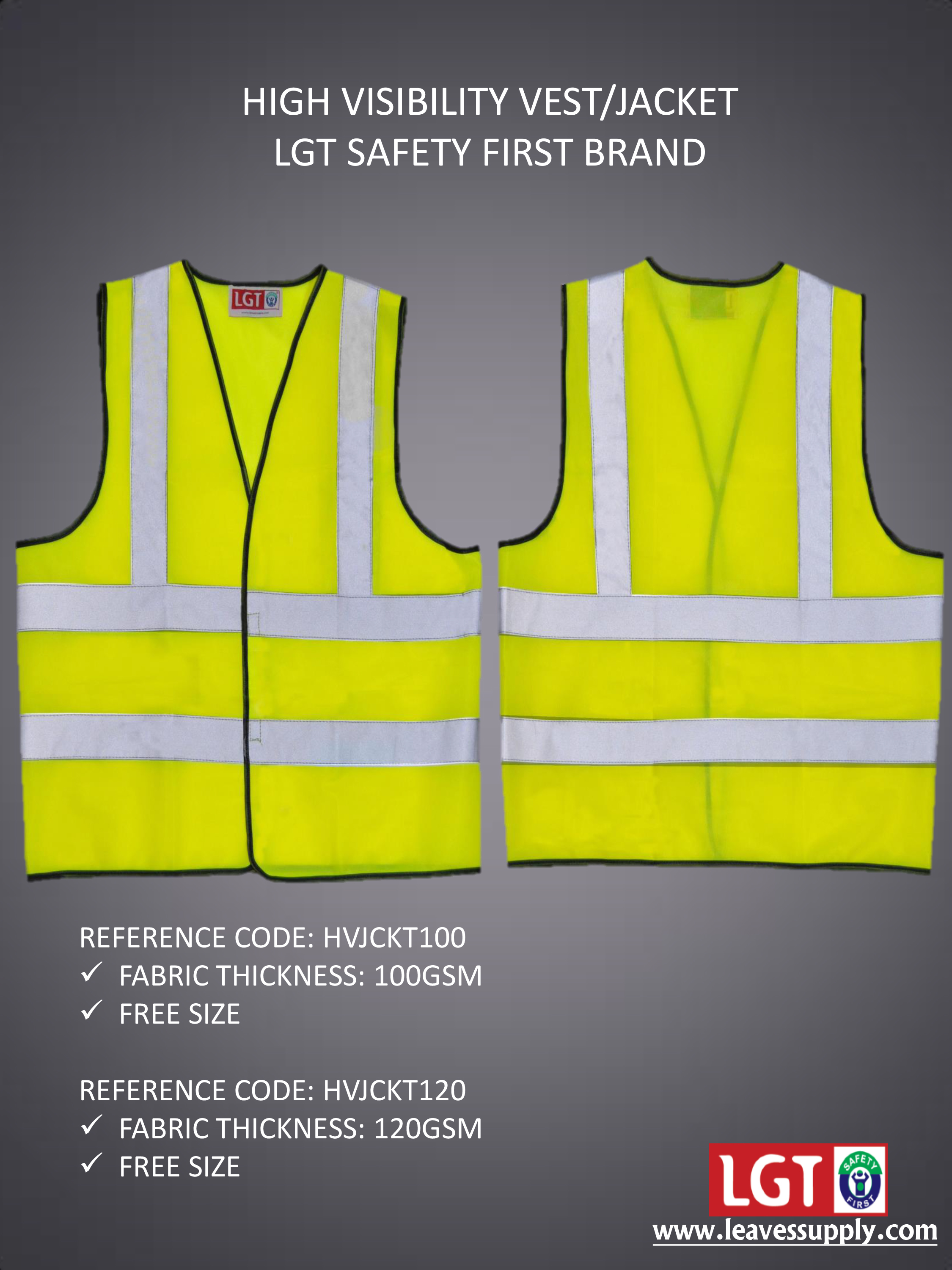 Green Safety Jackets without Pocket