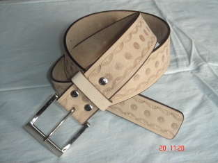 Hand made leather belt, Width : 38 Mm