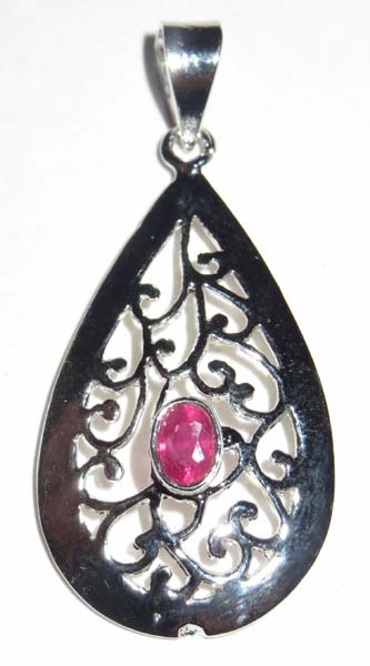 G.F. Ruby Silver Pendant