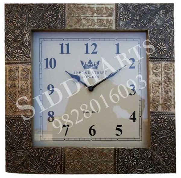 Brass Fitted Square Clock