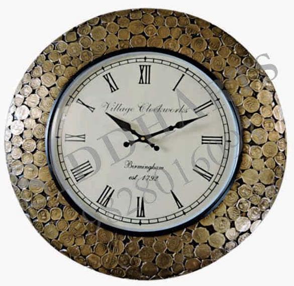 Coin Wooden Wall Clock