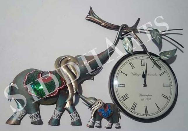 Elephant Design  Metal Fitted Clock