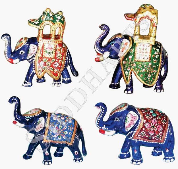 Hand Painted Elephant Statue