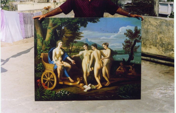 Reproduction of old masters paintings of nude figures