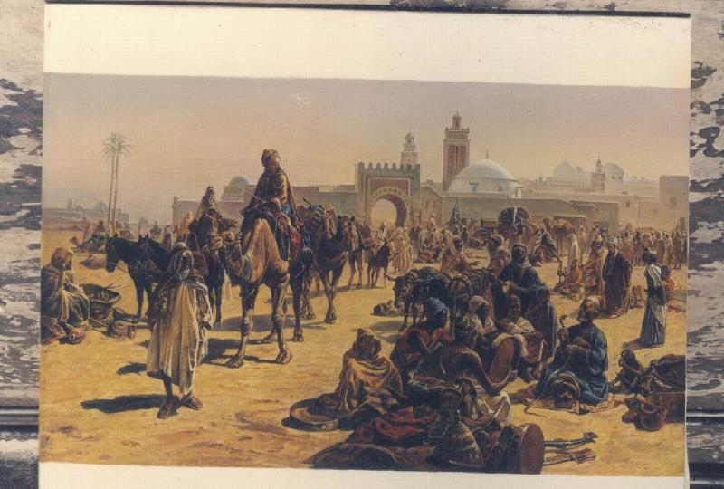 Reproduction of orientalist painting in oil on canvas