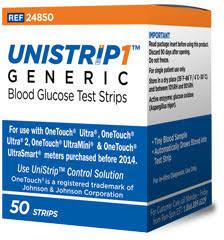 UNISTRIP Glucose Test Strips - 50ct - Compatible with All One Touch Ul