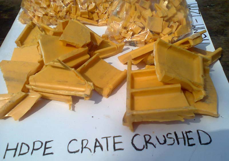 HDPE Crate Crushed Plastic Scrap